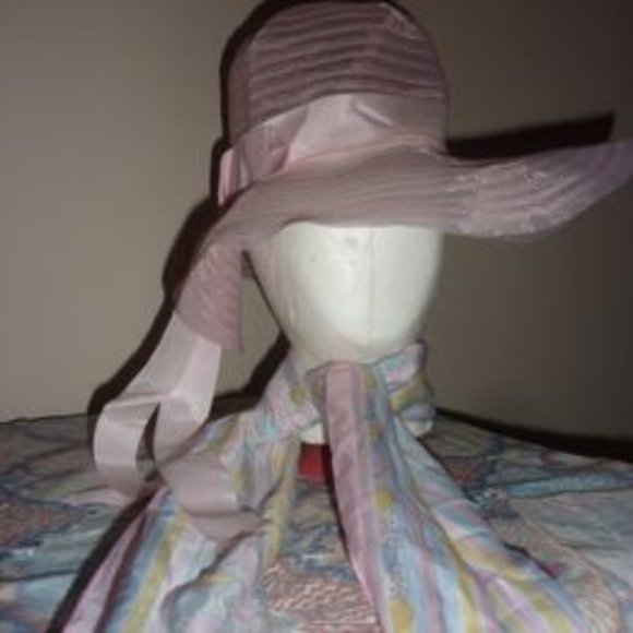 Vintage Pink Floppy Hat plus Scarf - Picture 4 of 4